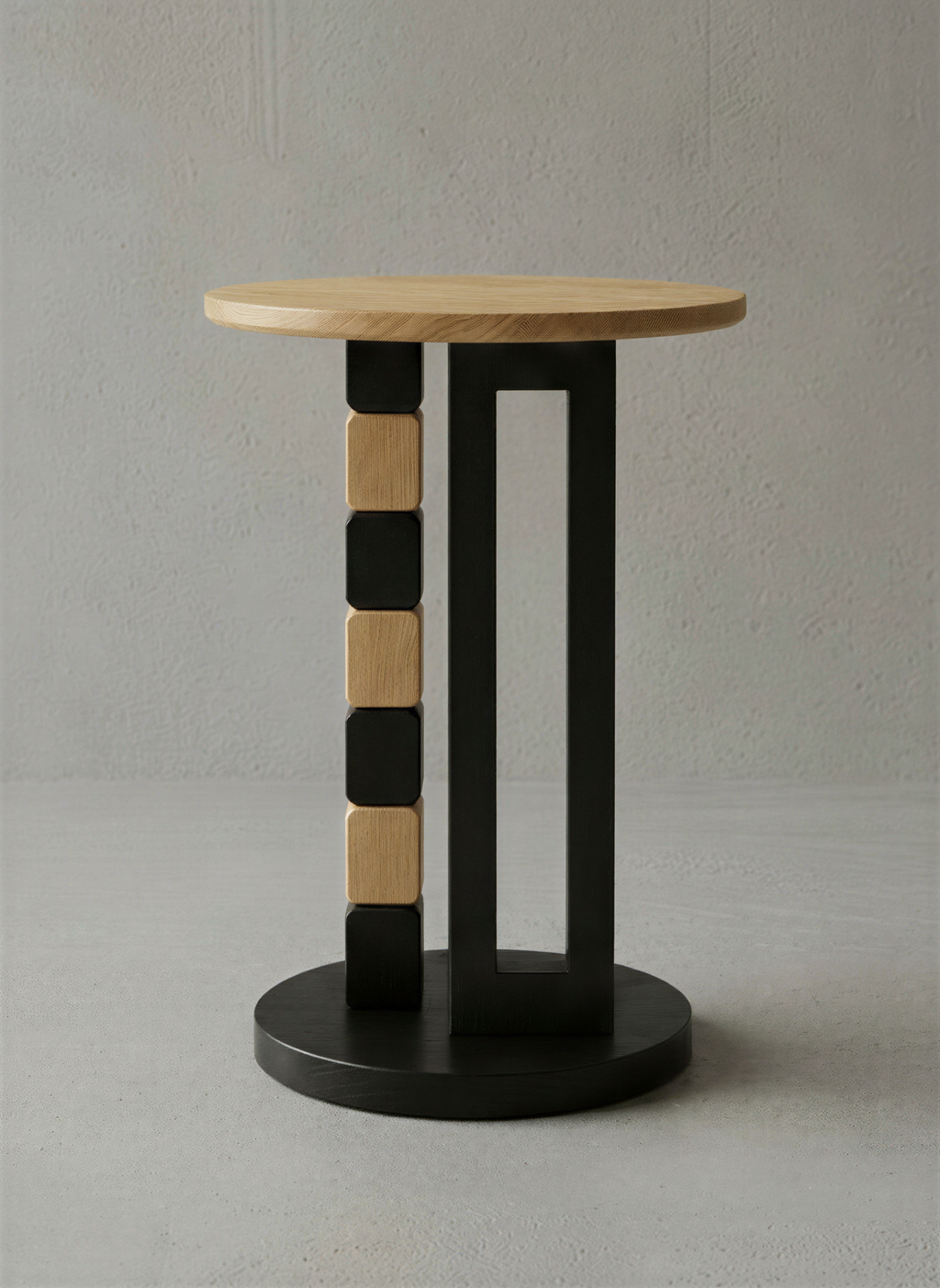Stacked Natural Oak Bar Table