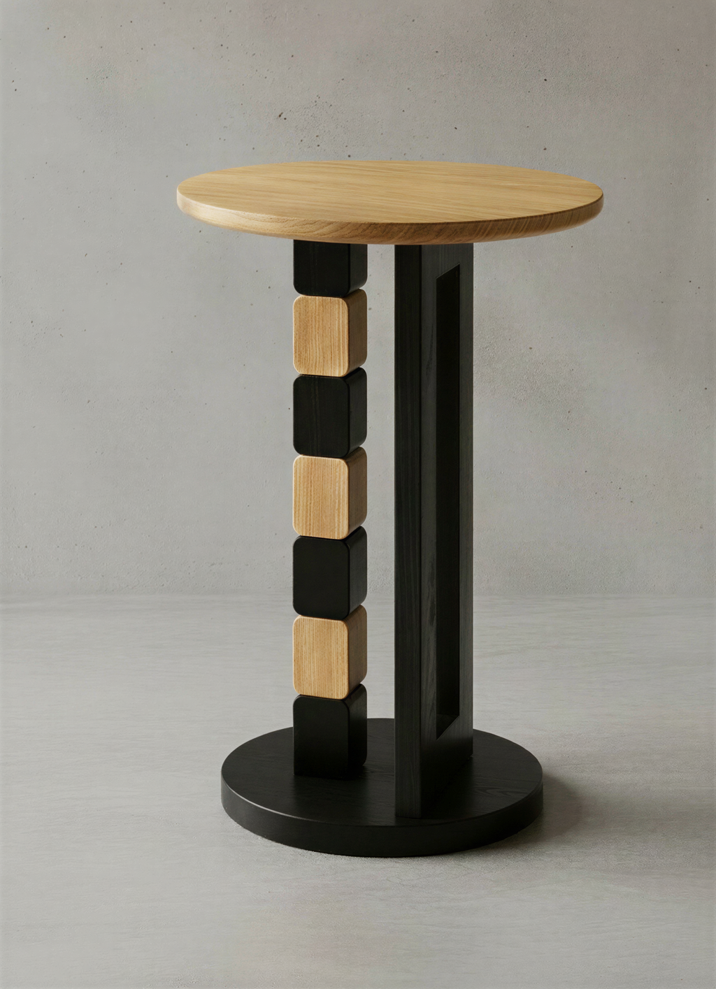 Stacked Natural Oak Bar Table