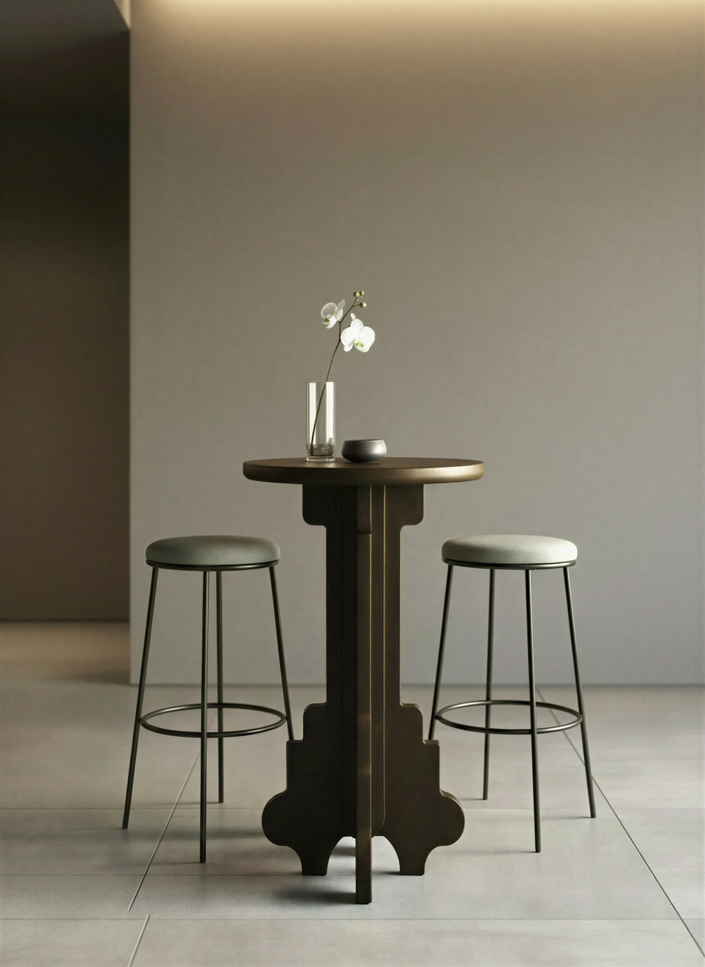 Stepped Deep Smoke Bar Table