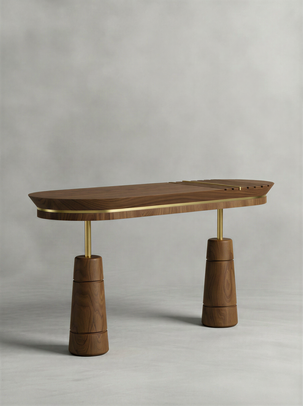 Tapered Walnut Console Table