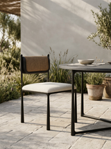 The Pepe Woven Leather Outdoor Dining Chair