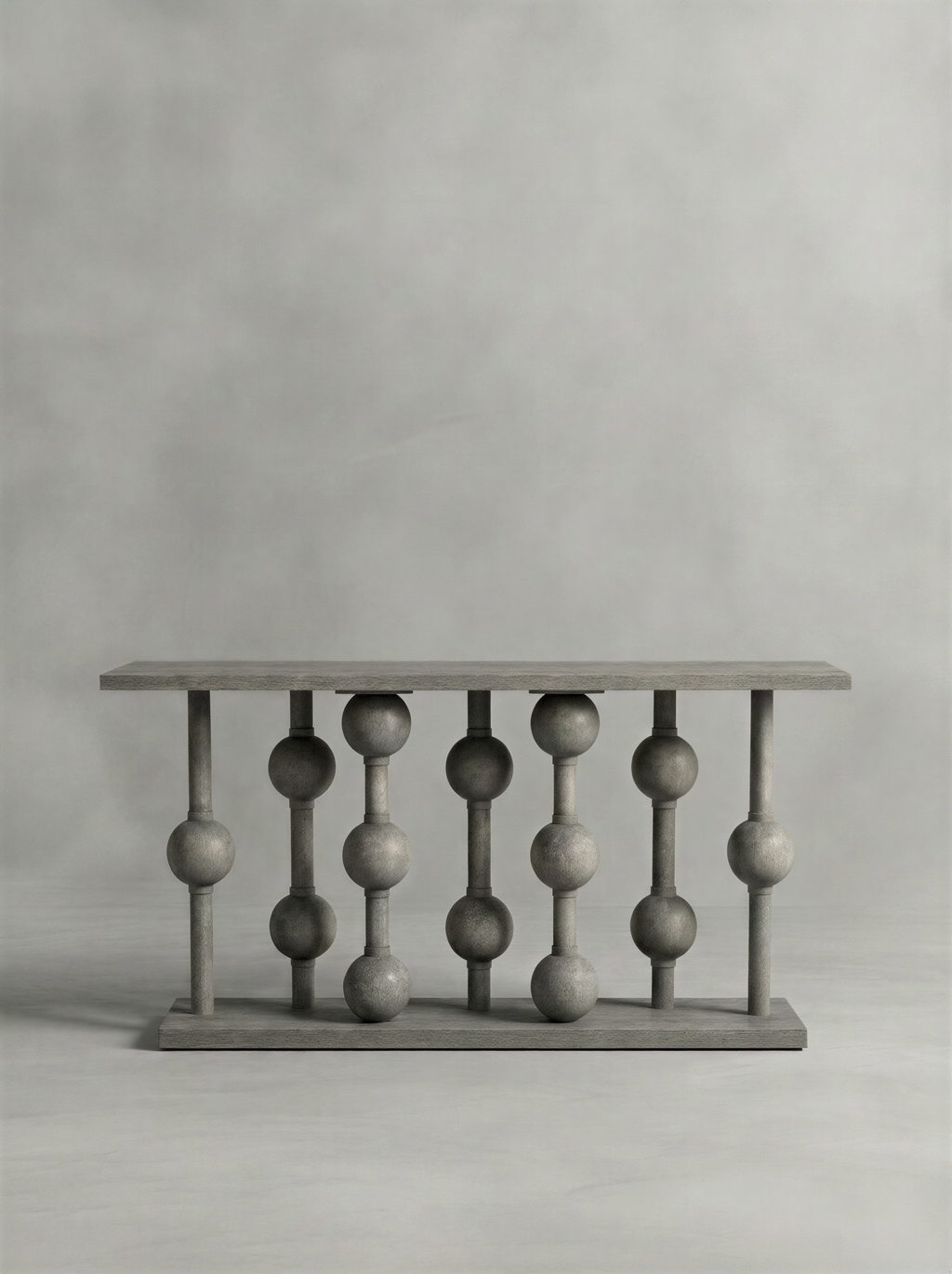Turned Grey Smoke Console Table