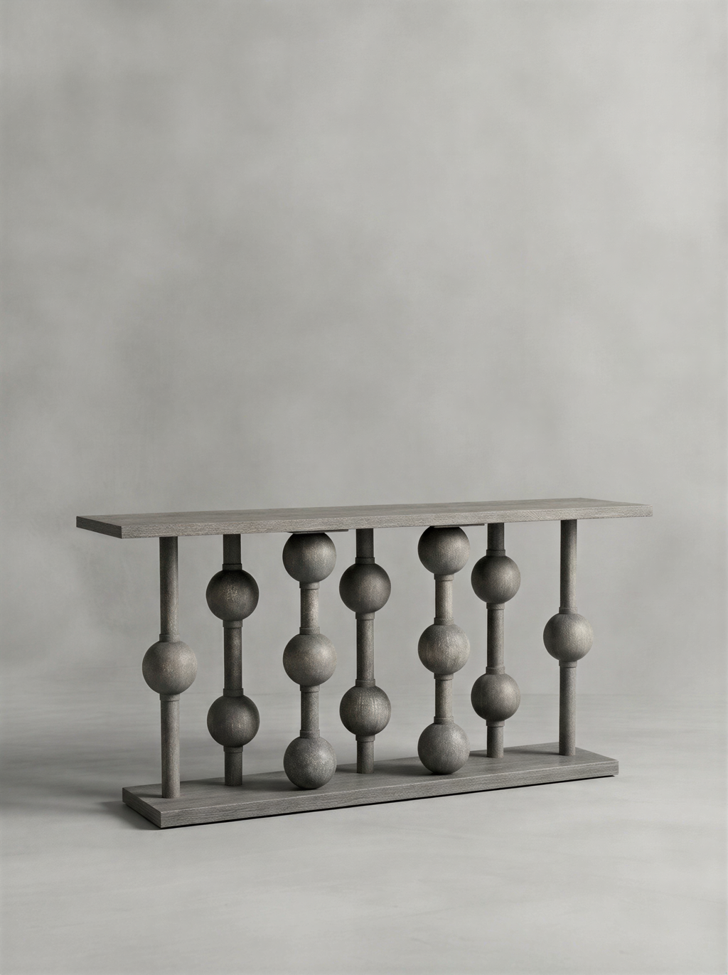 Turned Grey Smoke Console Table
