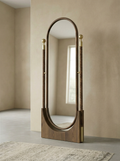 Twist Walnut Standing Mirror