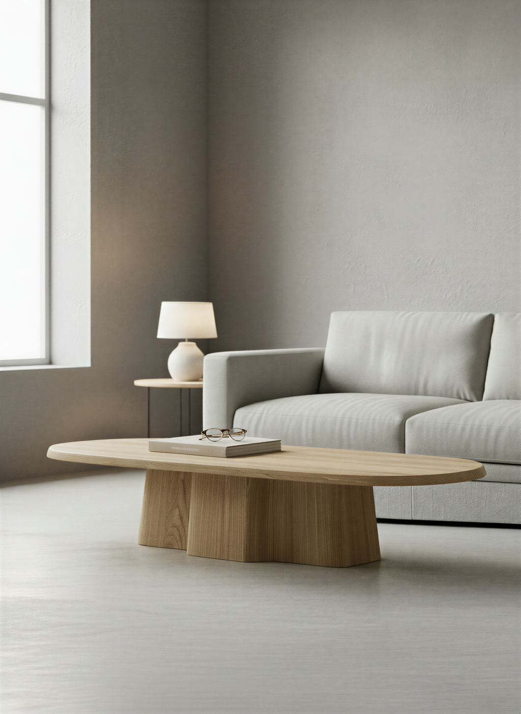 Undulated Natural Oak Coffee Table