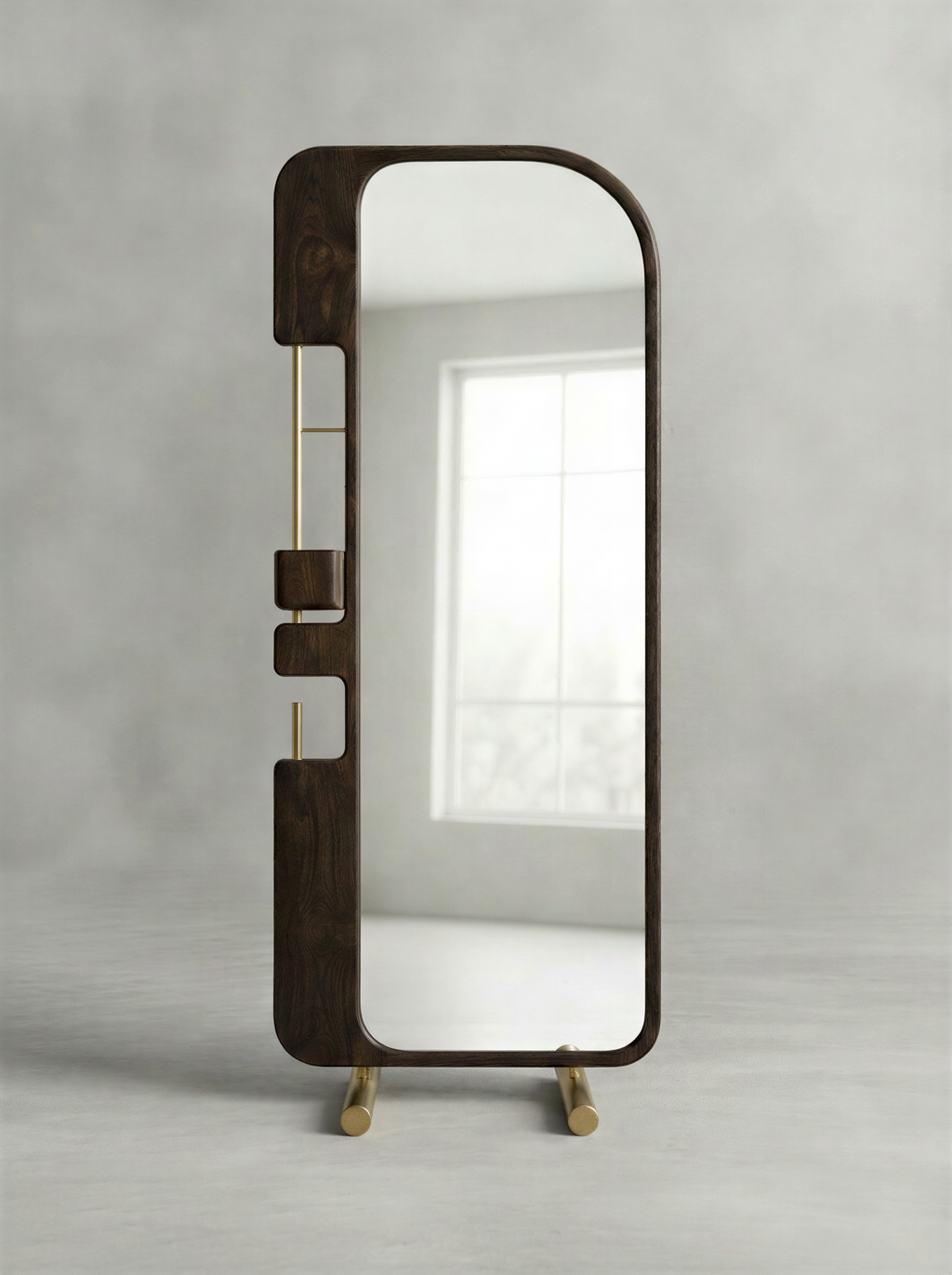 Wonderland Smoked Walnut Standing Mirror