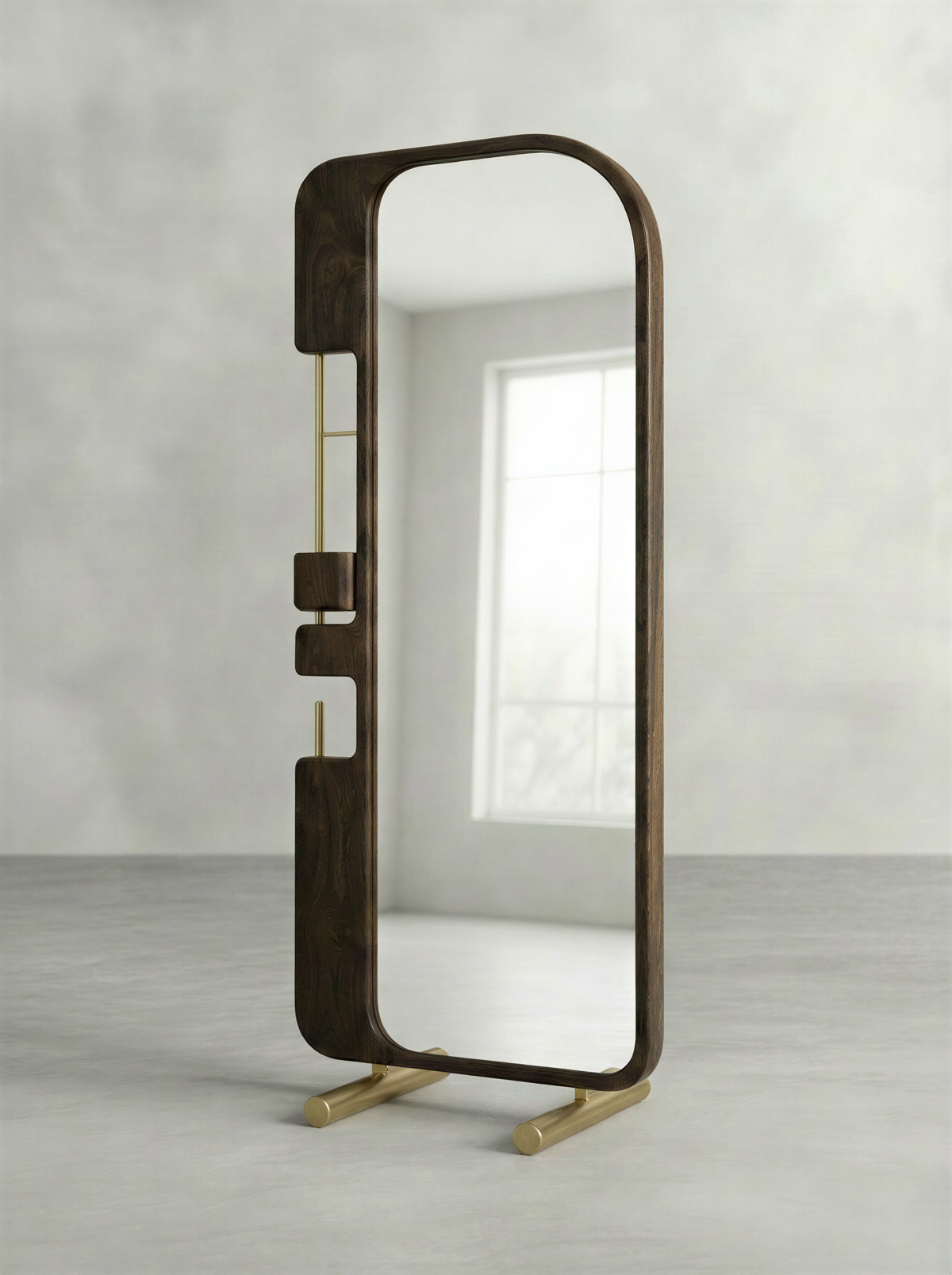 Wonderland Smoked Walnut Standing Mirror