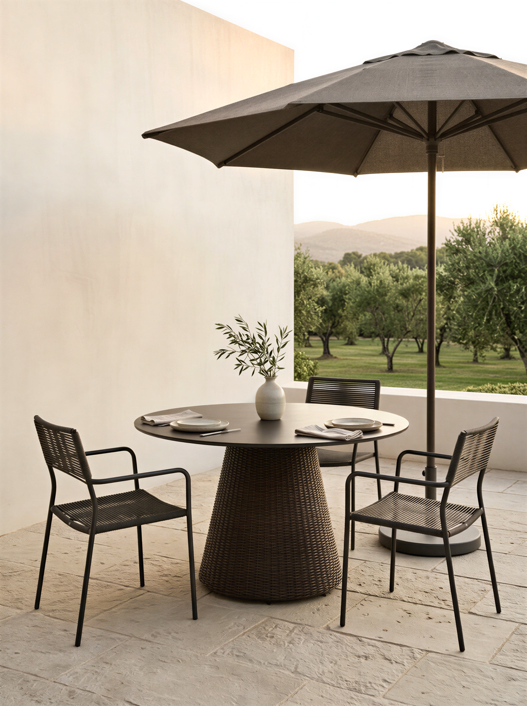Woven Conical Outdoor Dining Table