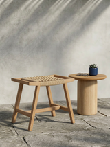 Woven Cord Outdoor Ottoman
